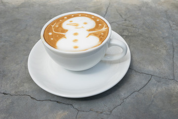 Snowman Latte Art Coffee