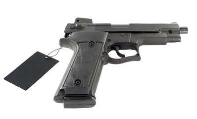 Handgun with price tag