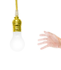 Fototapeta premium Hand with Incandescent lamp