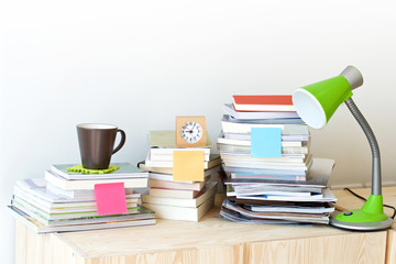 Many stack of book to read
