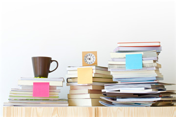 Many stack of book to read