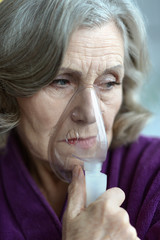 woman with inhaler