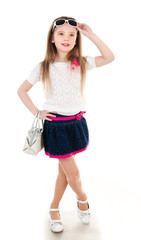 Fototapeta premium Adorable happy little girl in sunglasses