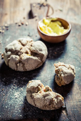 Healthy rolls with whole grains for breakfast
