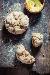 Healthy rolls with several grains for breakfast