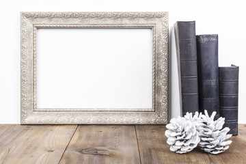 Silver Frame With Books