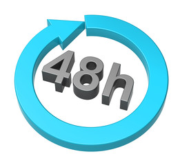 48 hours delivery sign. Computer generated 3D photo rendering.