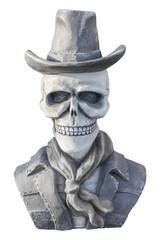 Pirate ghost statue isolate on white background.