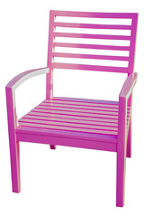 pink Wooden chair isolated over white, with clipping path