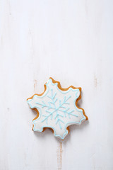 snowflake on white plywood
