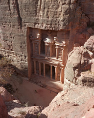 Aerial view of the Treasury in Petra