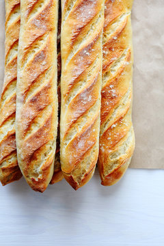 fresh golden french breads