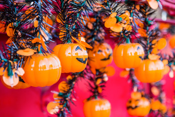 Fototapeta premium Halloween, pumpkins and Halloween scenery