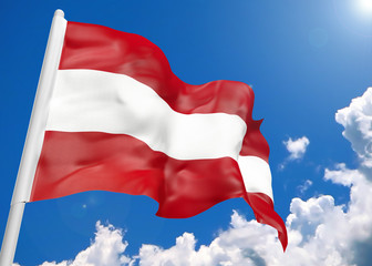 3D realistic waving flag of Austria