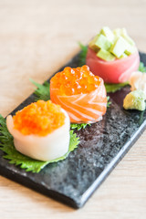 Selective focus point on sushi roll