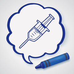 Syringes doodle drawing