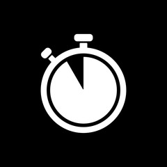 The stopwatch icon. Countdown symbol. Flat