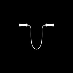 The skipping rope icon. Jumping-rope symbol. Flat