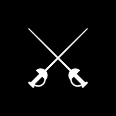 The sword icon. Epee symbol. Flat