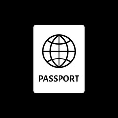 The passport icon. Travel symbol. Flat