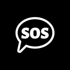 The sos icon. Help symbol. Flat