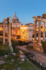 Fototapeta na wymiar High Dynamic Range Picture at Sunset of the Roman Forum