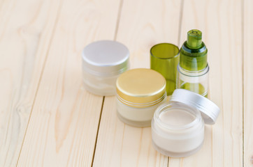 face cream box and cosmetics bottle