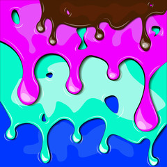 Yogurt, chocolate or cream splash with drops.