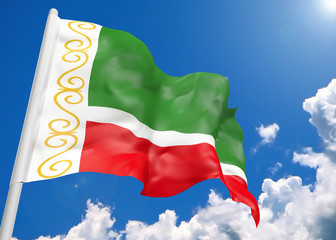 3D realistic waving flag of Chechen Republic