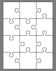 Fototapeta premium Vector illustration of white puzzle, separate parts
