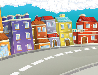 Cartoon scene of a city - image for different usage - illustration for children