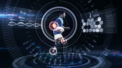 Futuristic technology tracking athletes movements - Powered by Adobe