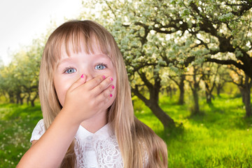 Naklejka premium Sweet little girl