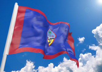 3D realistic waving flag of Guam
