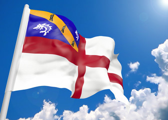 3D realistic waving flag of Herm