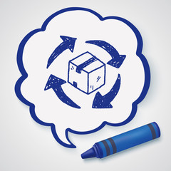 shipping box doodle