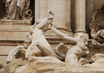 Triton Calming Horse Statue, Trevi Fountain