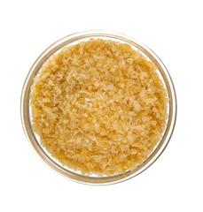 crystals of gelatine in a bowl