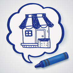 Obraz premium shop store doodle drawing