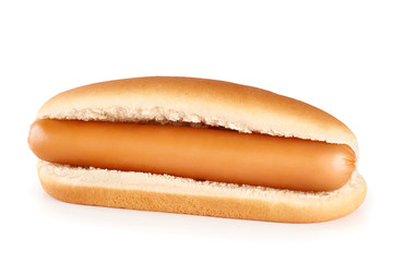 Hot dog isolated on white background.