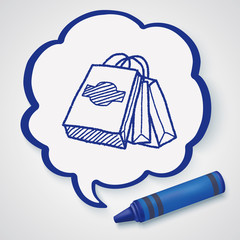 shopping bag doodle drawing