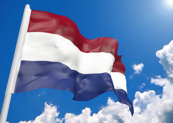 3D realistic waving flag of Netherlands