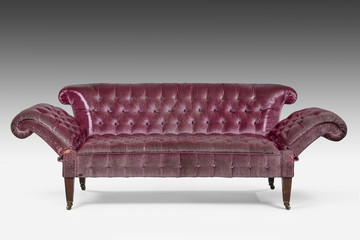 Antique sofa with original old material in need of restoration