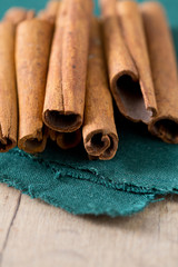 cinnamon on wooden surface