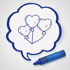 love balloon doodle
