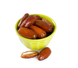dried dates isolated on white