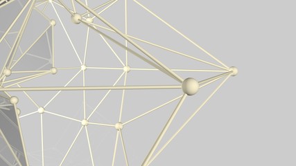 Atom structure wire frame on grey background