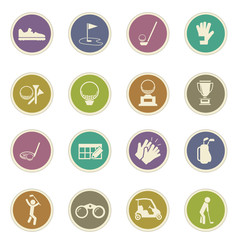 golf icons set