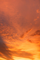 cloud orange color  on evening