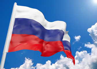 3D realistic waving flag of Russia